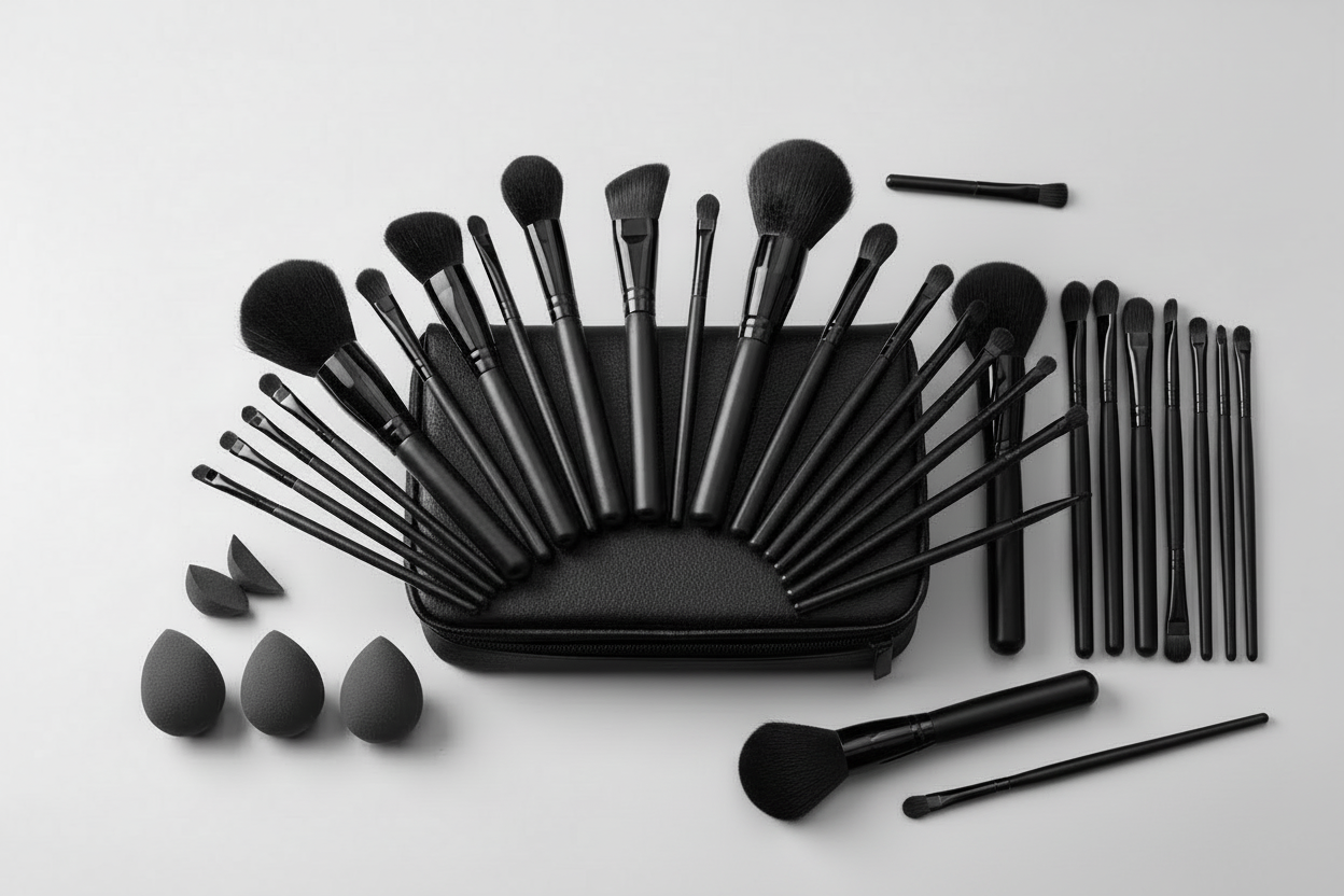 49 piece makeup tool set in black 