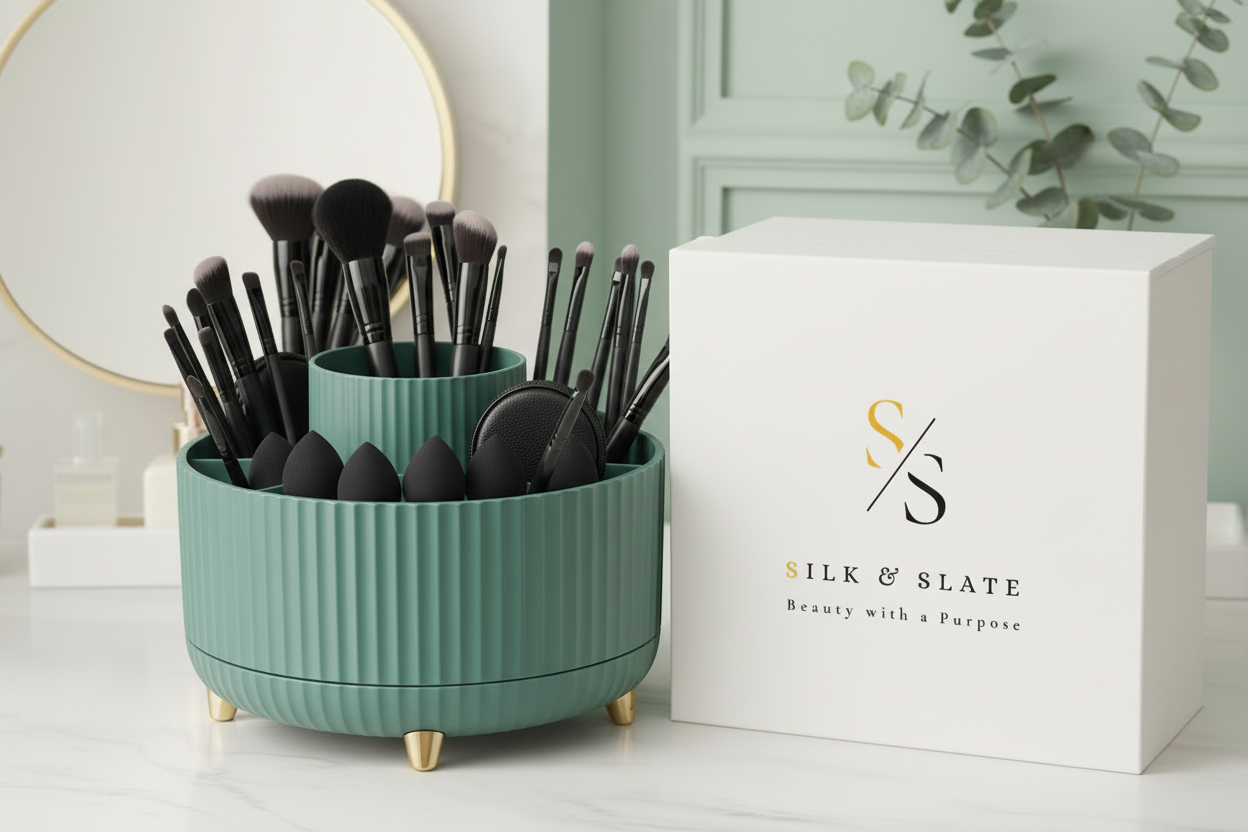 Teal Vanity + Silk & Slate Box